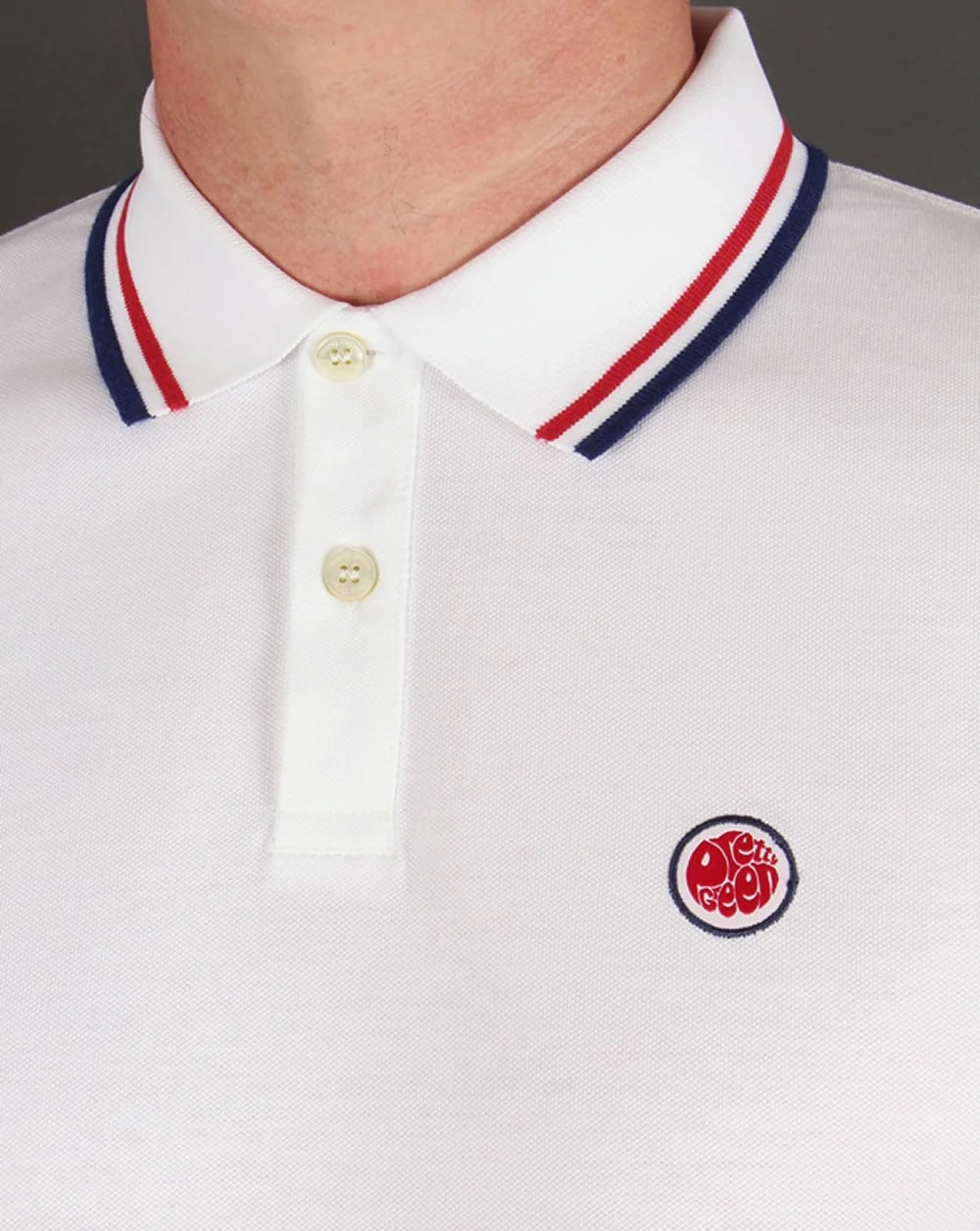 Pretty Green Tipped Polo Shirt White - Image 2