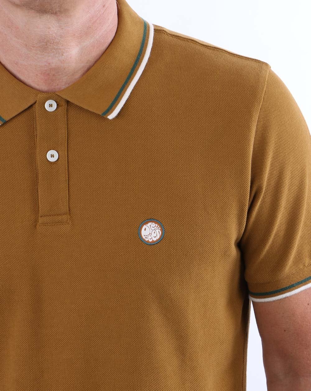 Pretty Green Tipped Polo Tan - Image 2