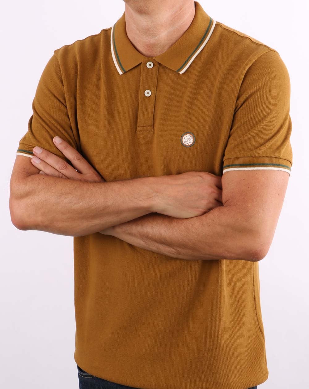Pretty Green Tipped Polo Tan - Image 3