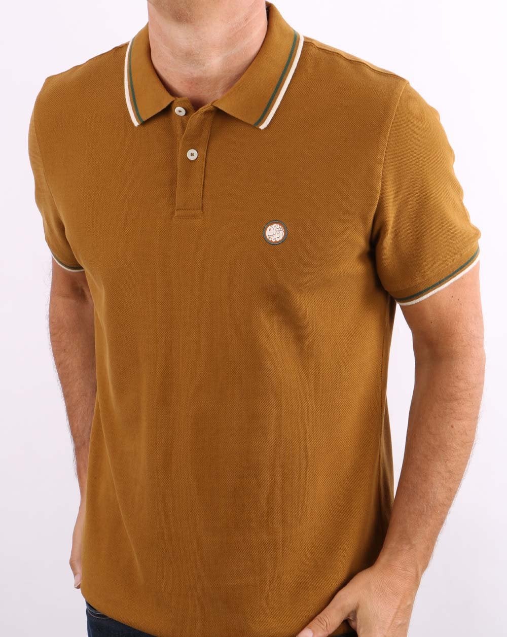 Pretty Green Tipped Polo Tan - Image 4