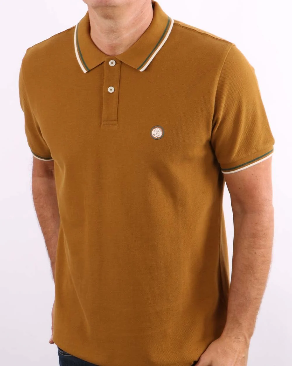 Pretty Green Tipped Polo Tan - Image 5