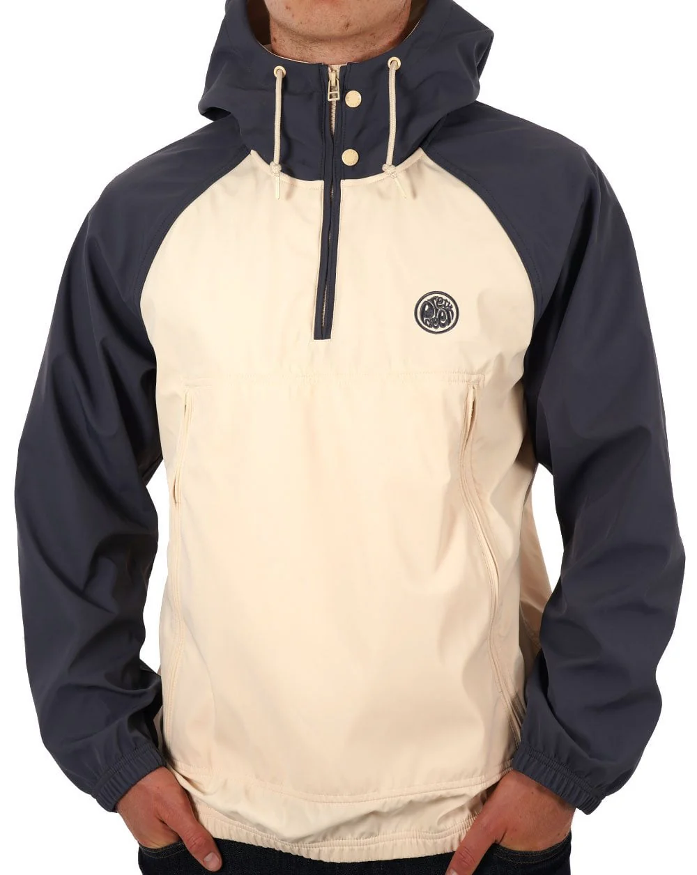 Pretty Green Travis Colourblock Smock Stone