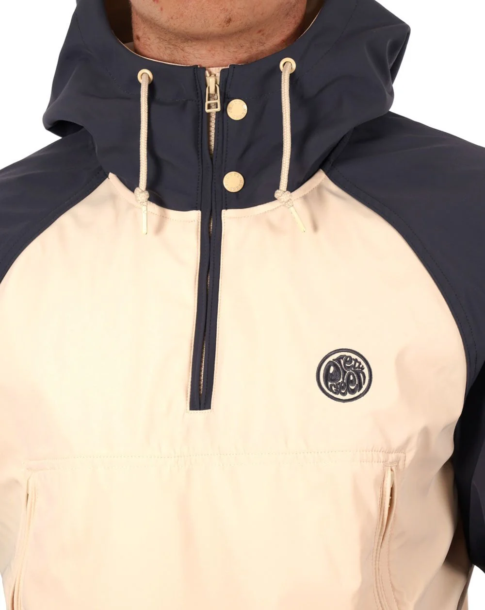 Pretty Green Travis Colourblock Smock Stone - Image 2