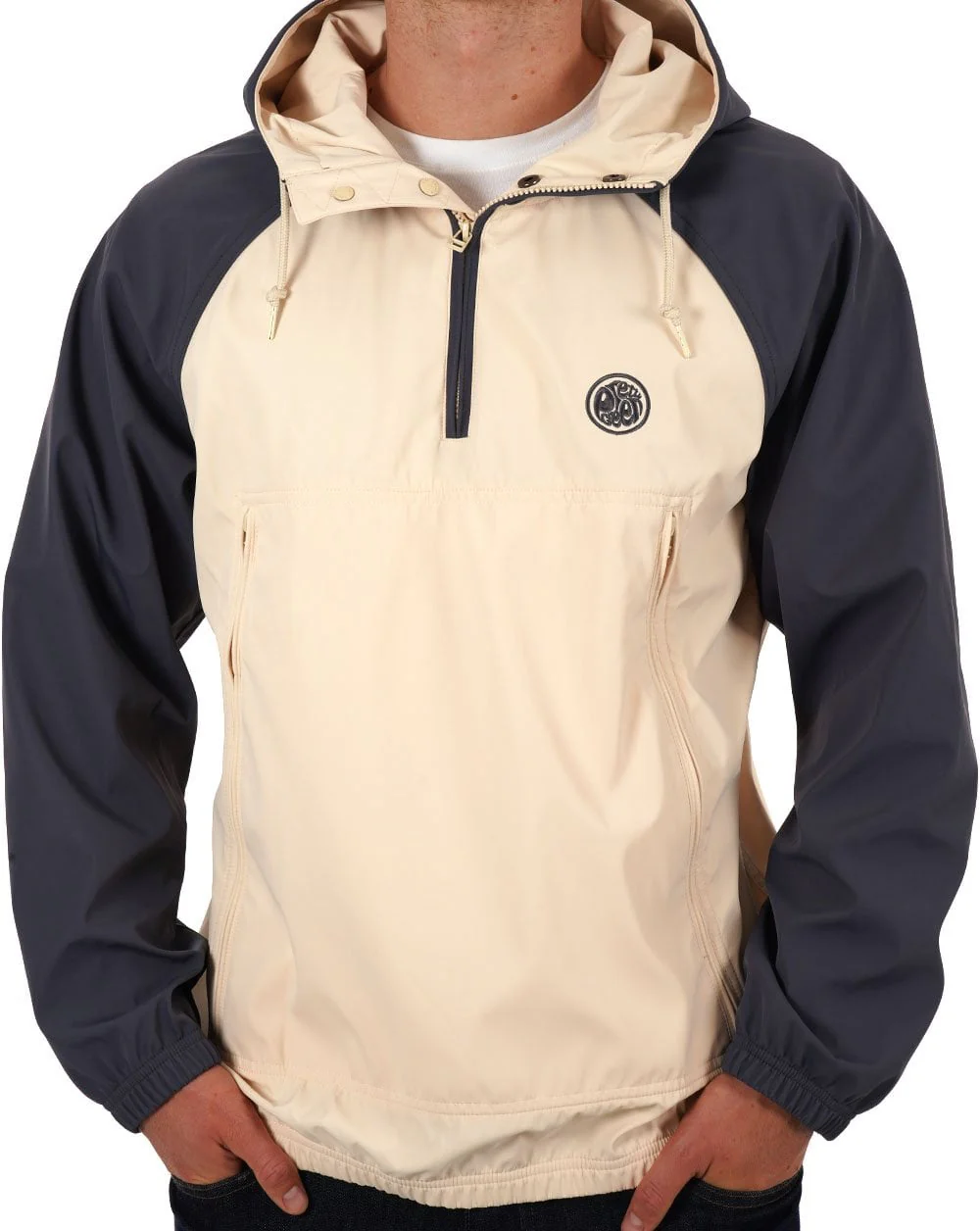 Pretty Green Travis Colourblock Smock Stone - Image 3