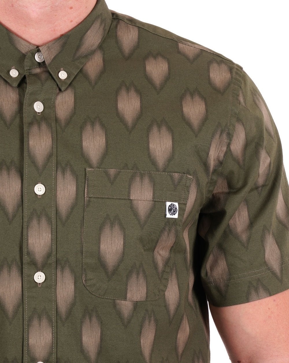 Pretty Green Vetiver Short Sleeve Shirt Khaki Green - Image 2