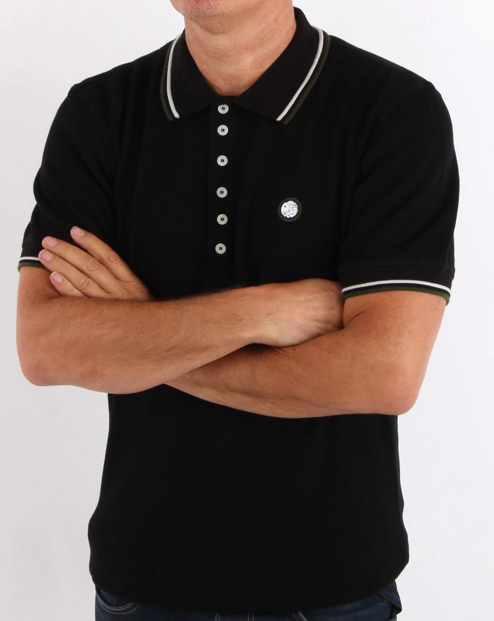 Pretty Green Waffle Polo Black - Image 3