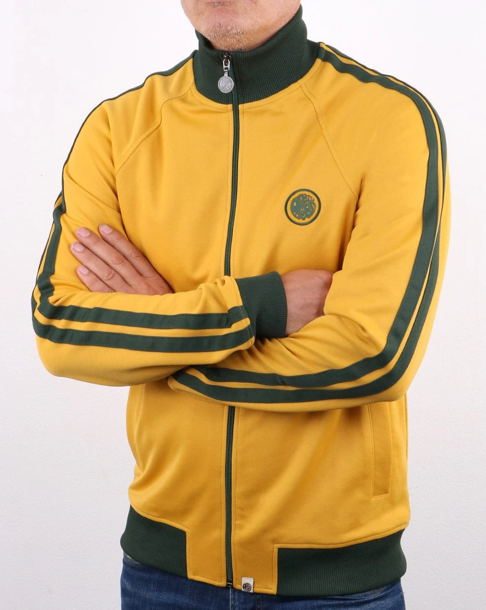 Pretty Green Waring Contrast Panel Track Top Yellow