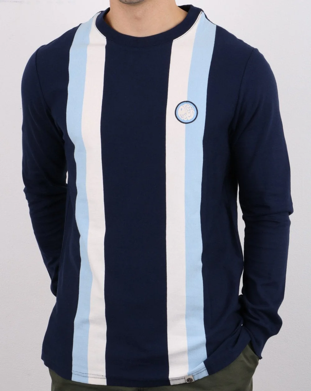 Pretty Green Workshop Long Sleeve T-shirt Navy - Image 2