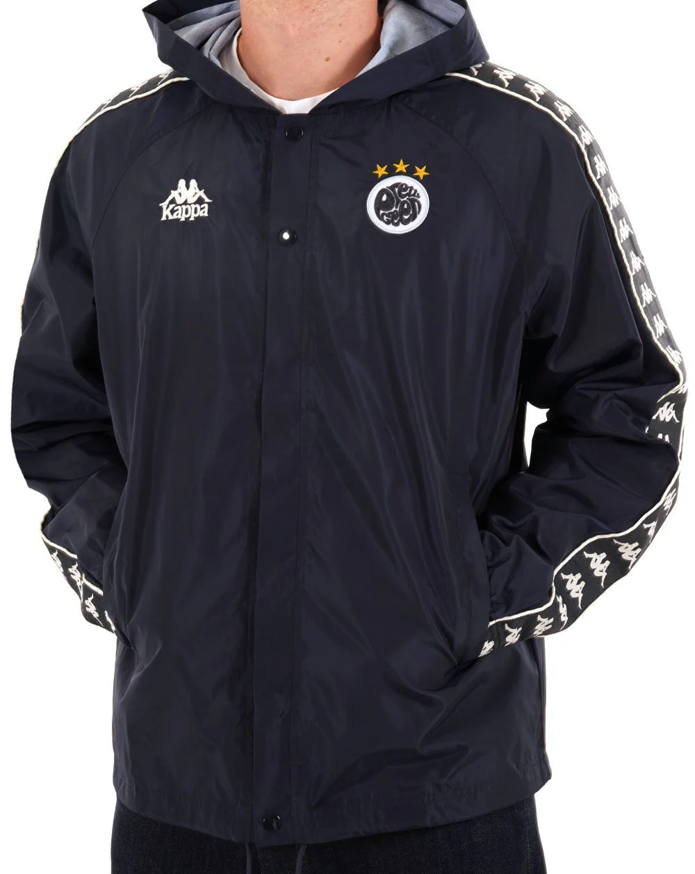 Pretty Green X Kappa Maine Road Hooded Jacket Navy - Image 3
