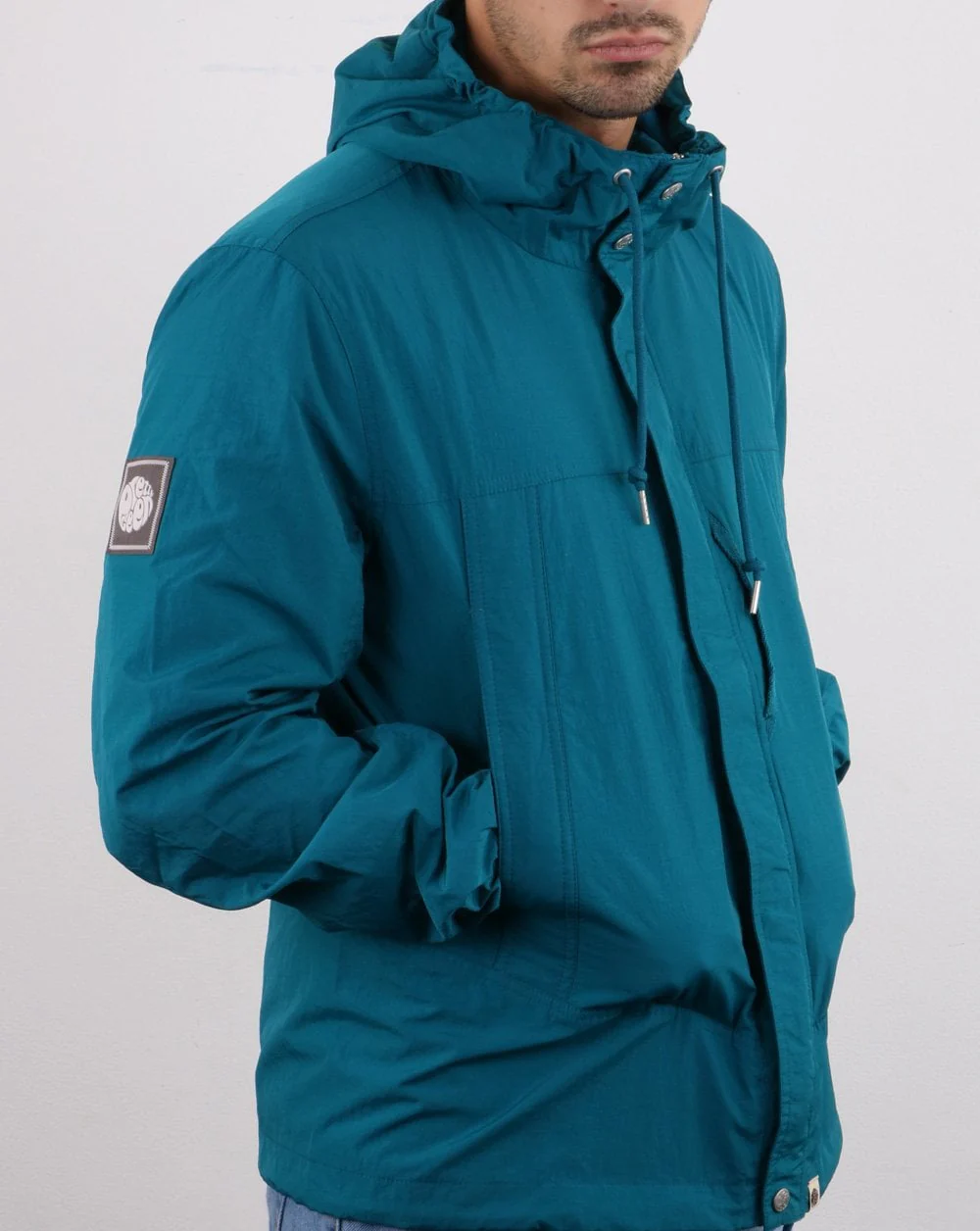 Pretty Green Zip Through Hooded Jacket Blue - Image 4