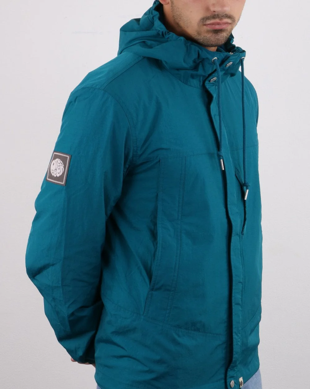 Pretty Green Zip Through Hooded Jacket Blue - Image 5