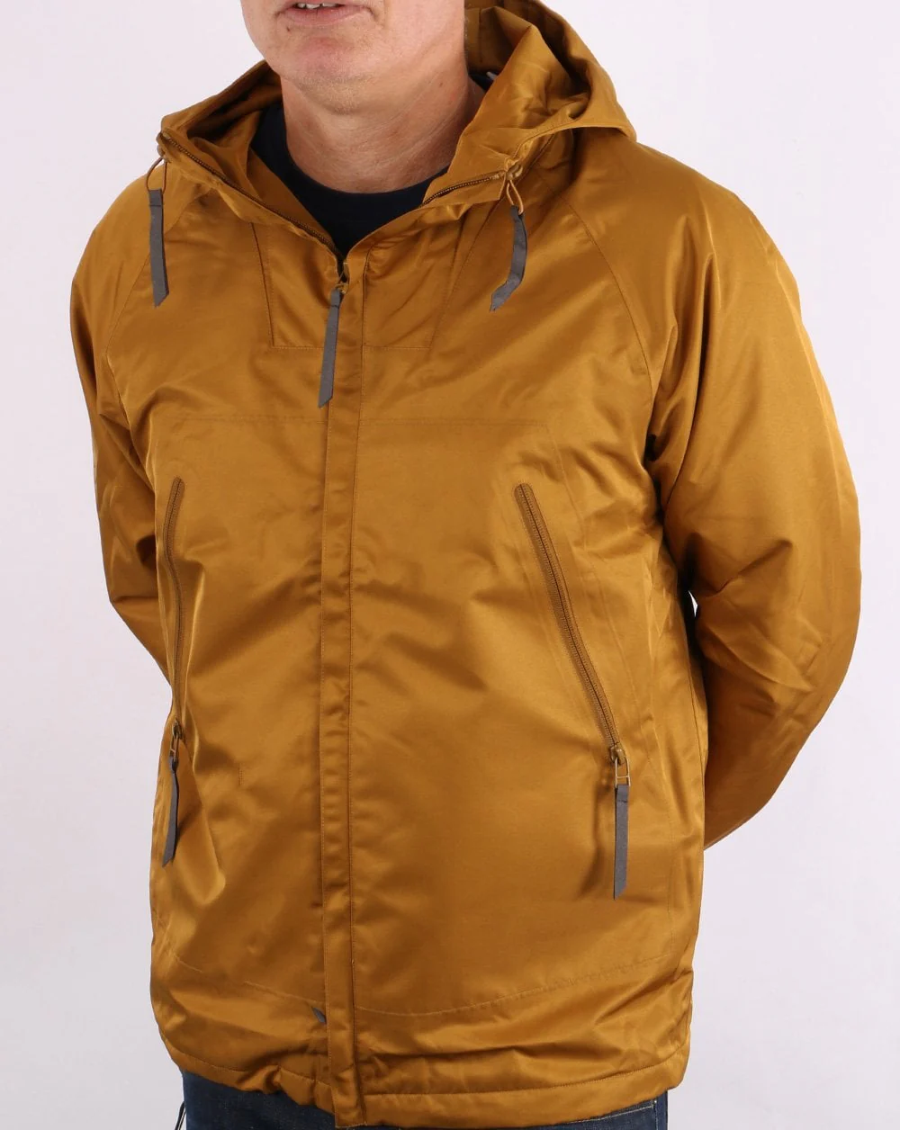 Pretty Green Zip Through Seam Sealed Jacket Tan - Image 4