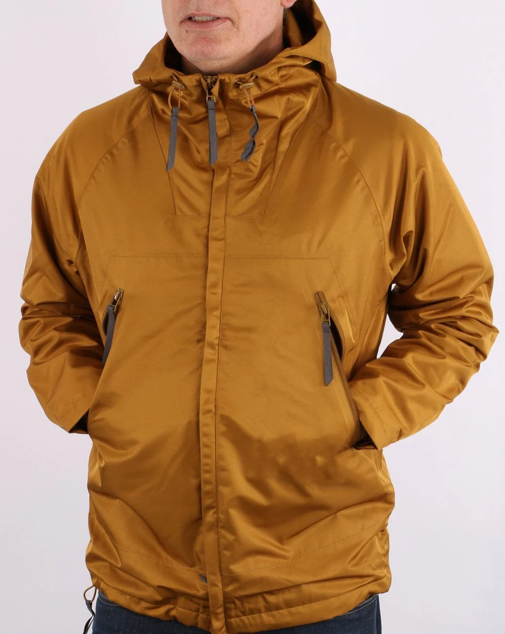 Pretty Green Zip Through Seam Sealed Jacket Tan - Image 5