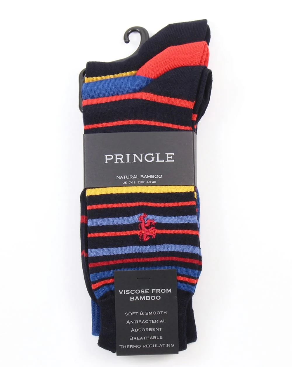 Pringle Bamboo Striped Socks Blue/Multicolour - Image 2