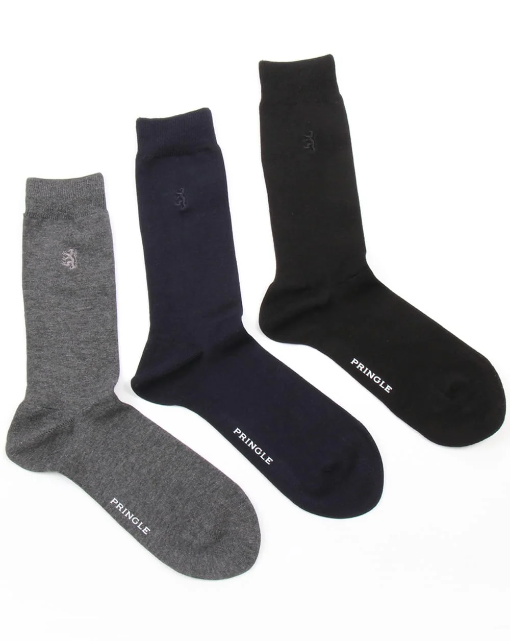 Pringle Eckford Plain Socks Black/Navy/Grey - Image 2