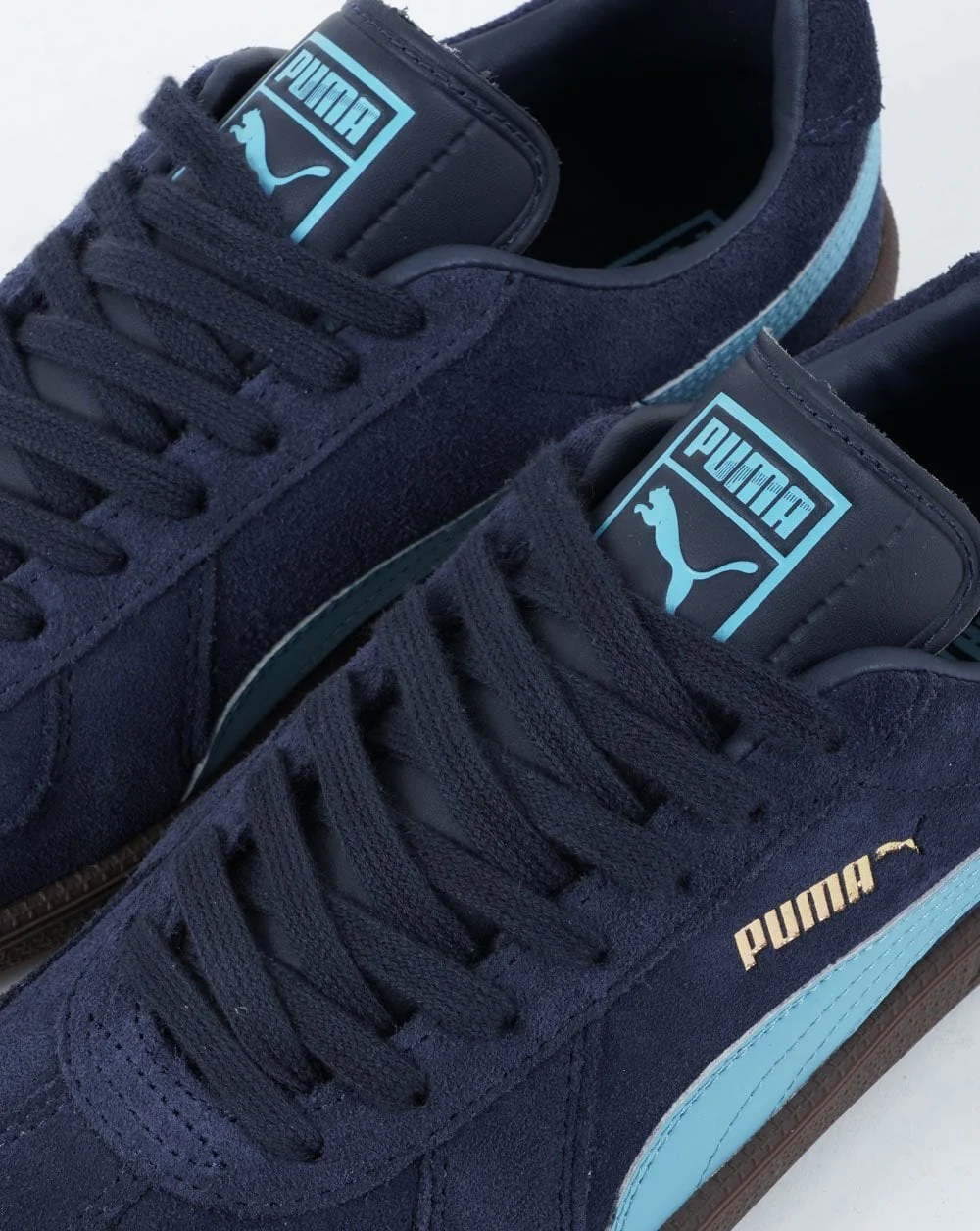 Puma Army Suede Trainer Navy/Aqua Blue - Image 2