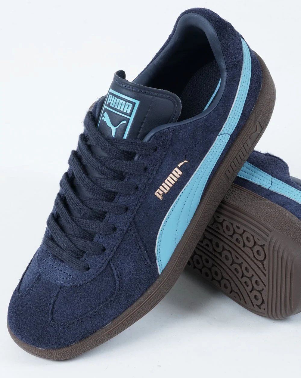 Puma Army Suede Trainer Navy/Aqua Blue - Image 3
