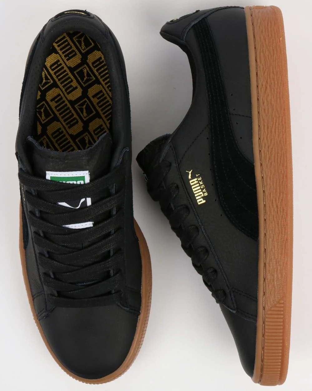 Puma Basket Classic Gum Deluxe Trainers Black - Image 2