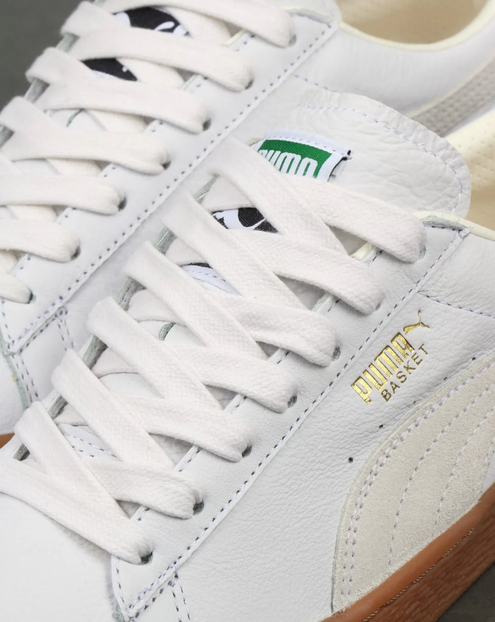 Puma Basket Classic Gum Deluxe Trainers White - Image 4