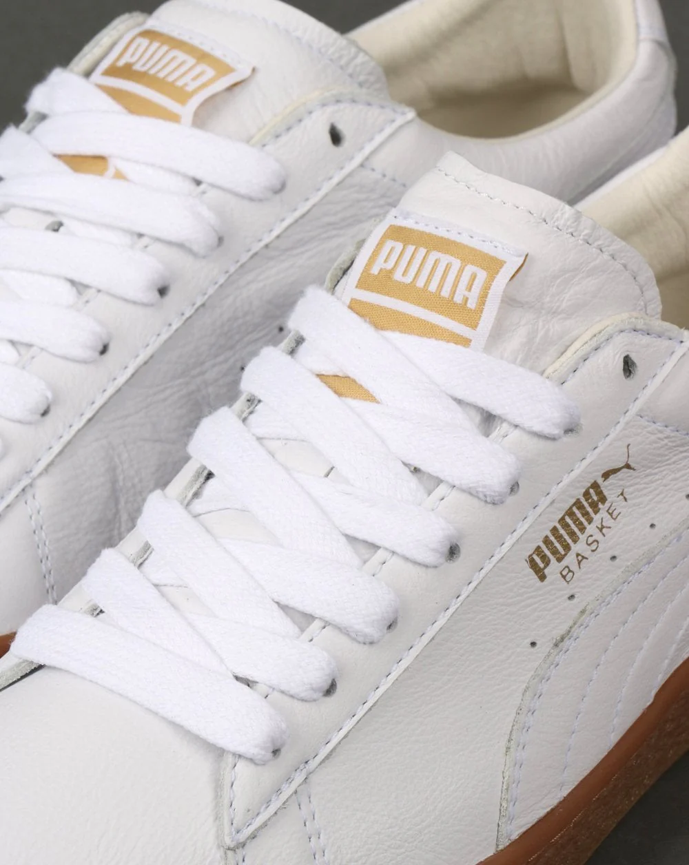 Puma Basket Classic Gum Trainer White/Metallic Gold - NEW DUE - Image 4