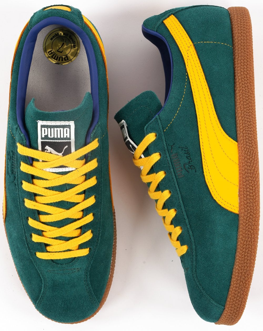 Puma Brasil Trainer Dark Green / Yellow - Image 3