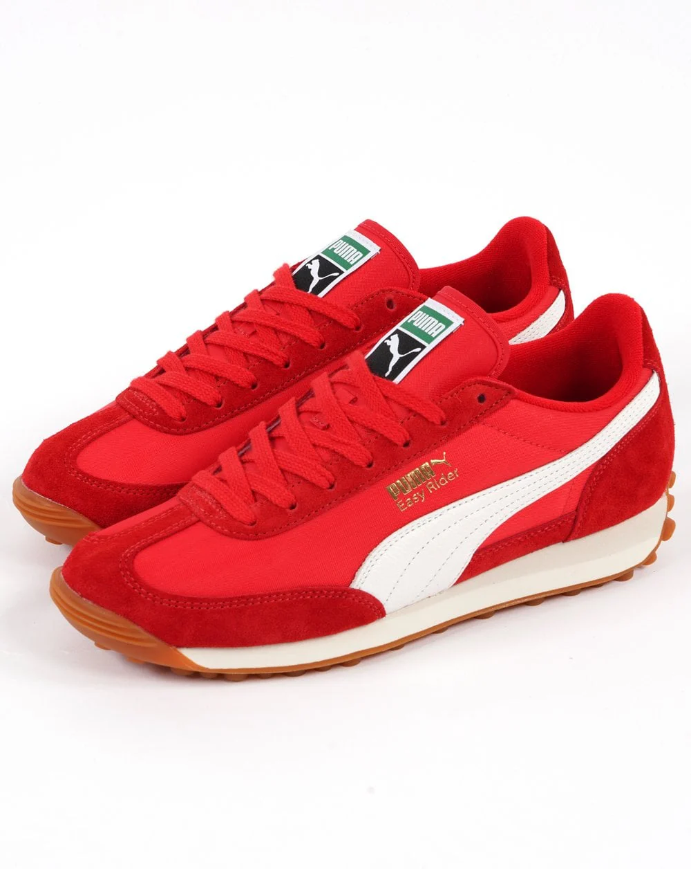 Puma Easy Rider Vintage Trainers Red White - Image 3