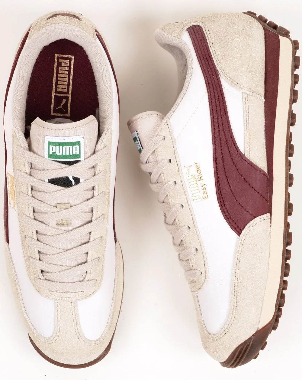 Puma Easy Rider Vintage Trainers White/Burgundy - Image 4