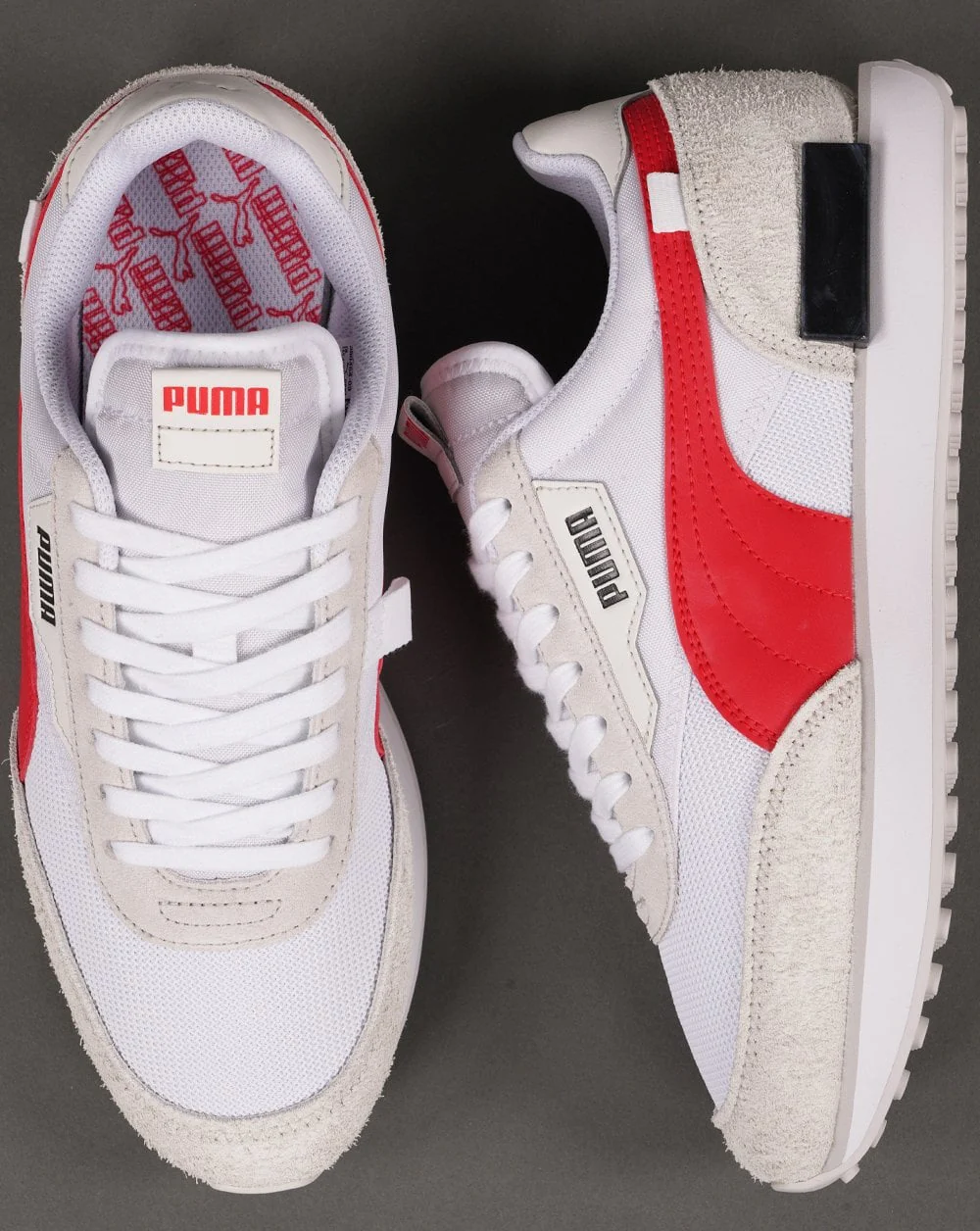 Puma Future Rider Trainers White Red - Image 4