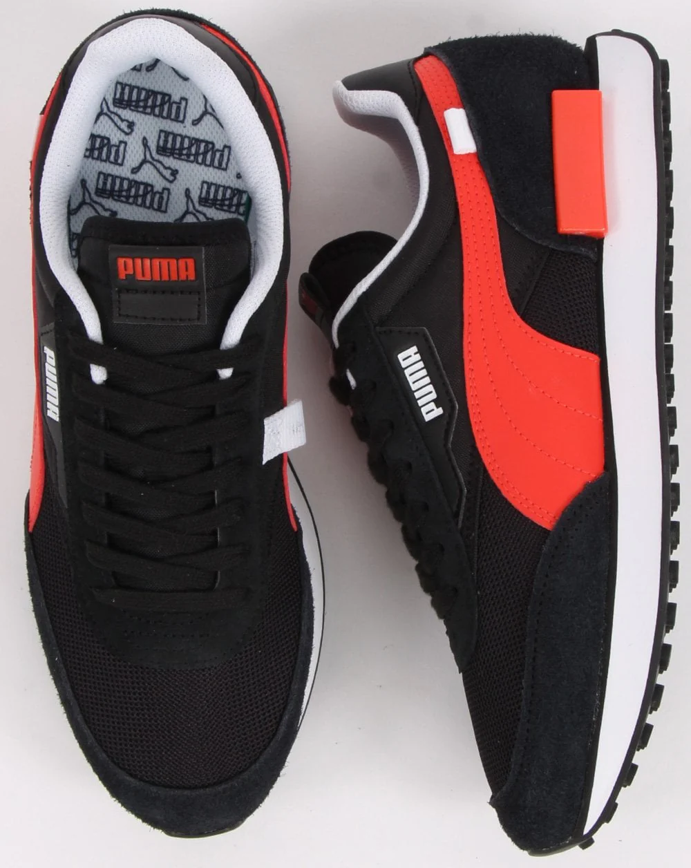 Puma Future Rider Vintage Trainers Black/Red - Image 2