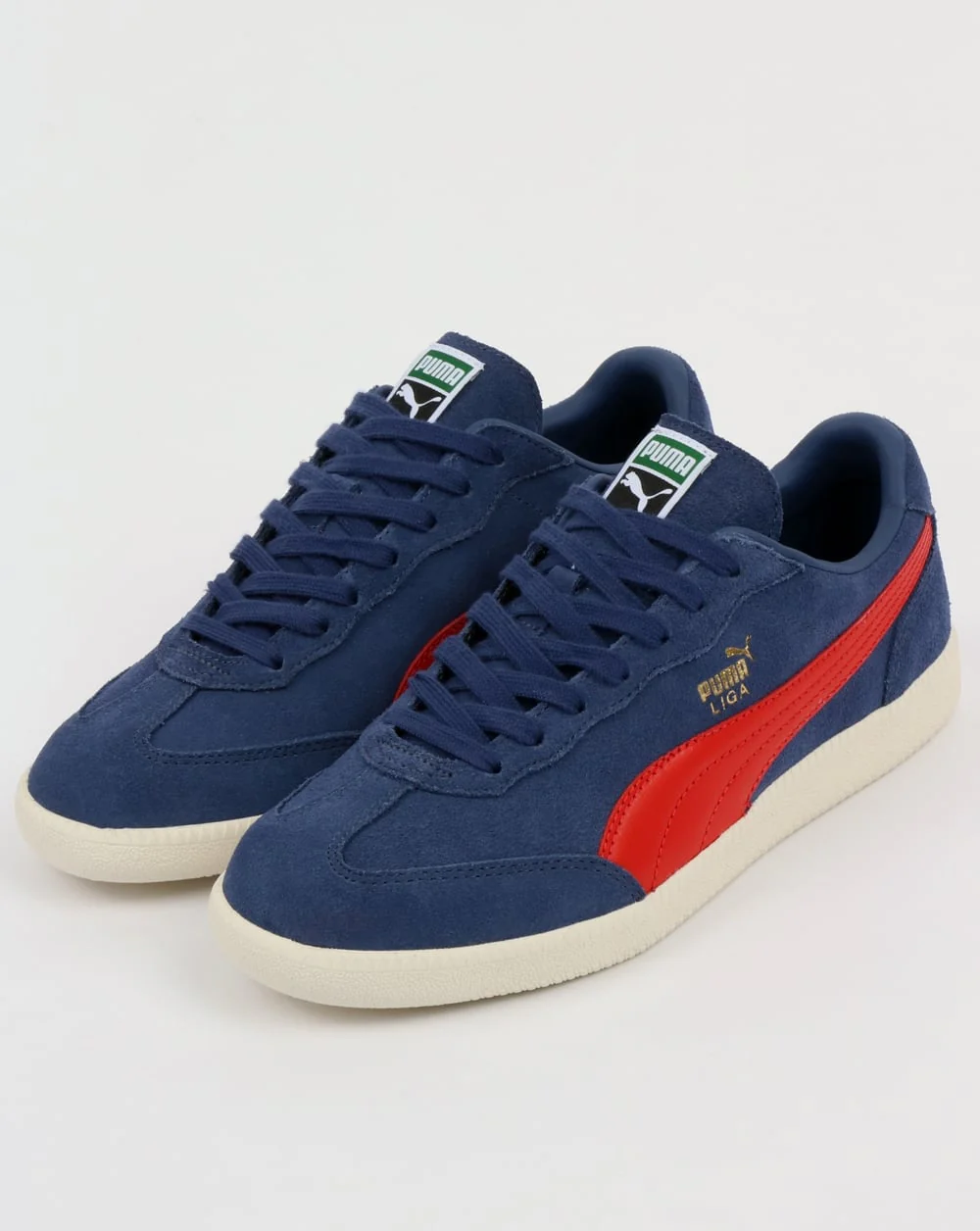 Puma Liga Suede Trainers Blue Indigo/Flame Scarlet - Image 3
