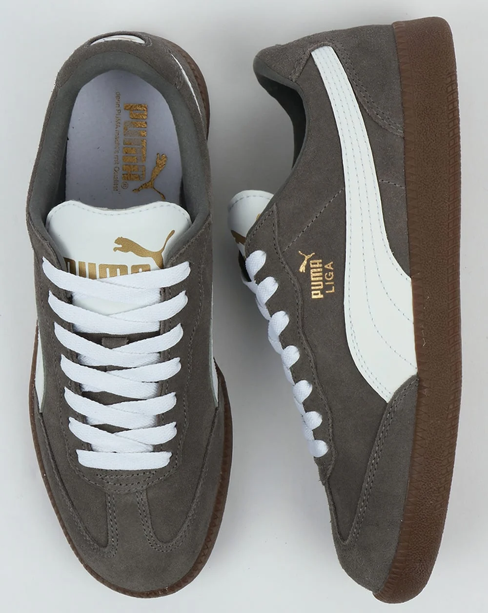 Puma Liga Suede Trainers Steel Grey/White