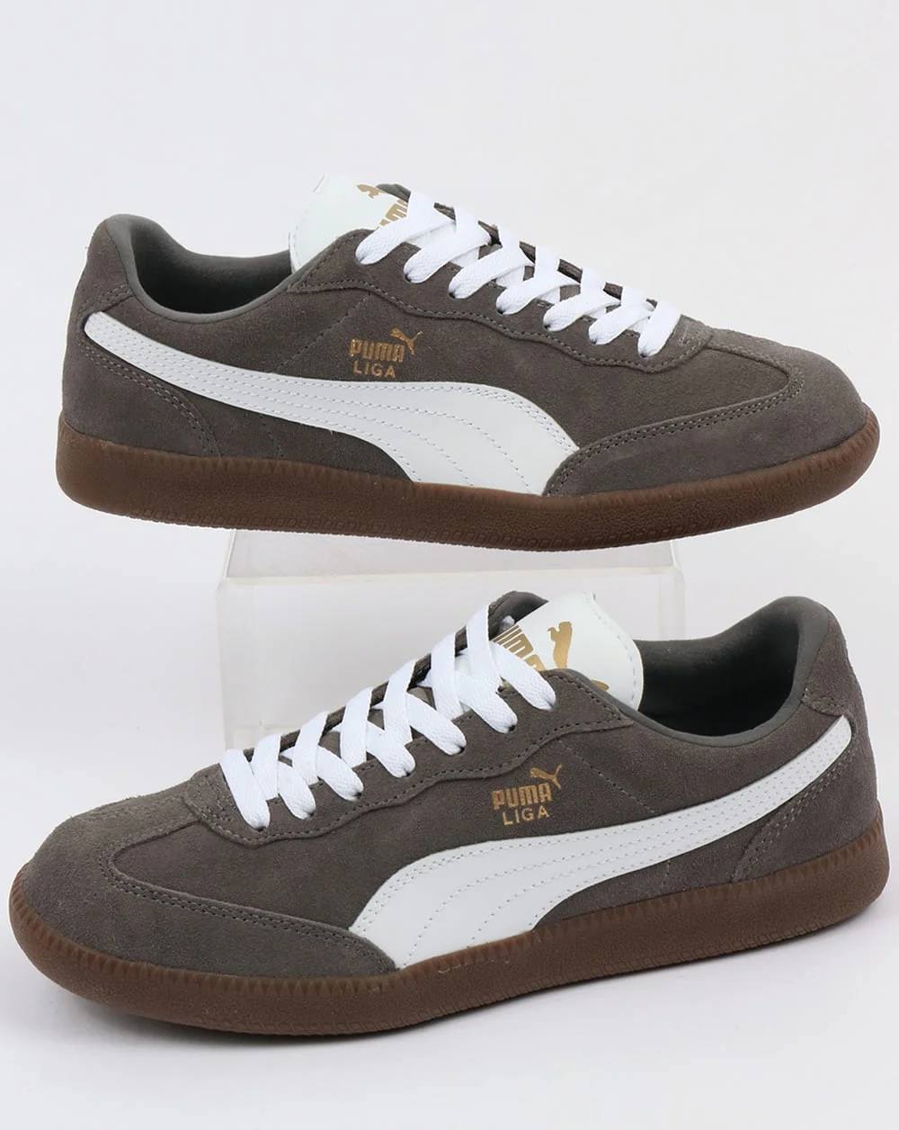 Puma Liga Suede Trainers Steel Grey/White - Image 3
