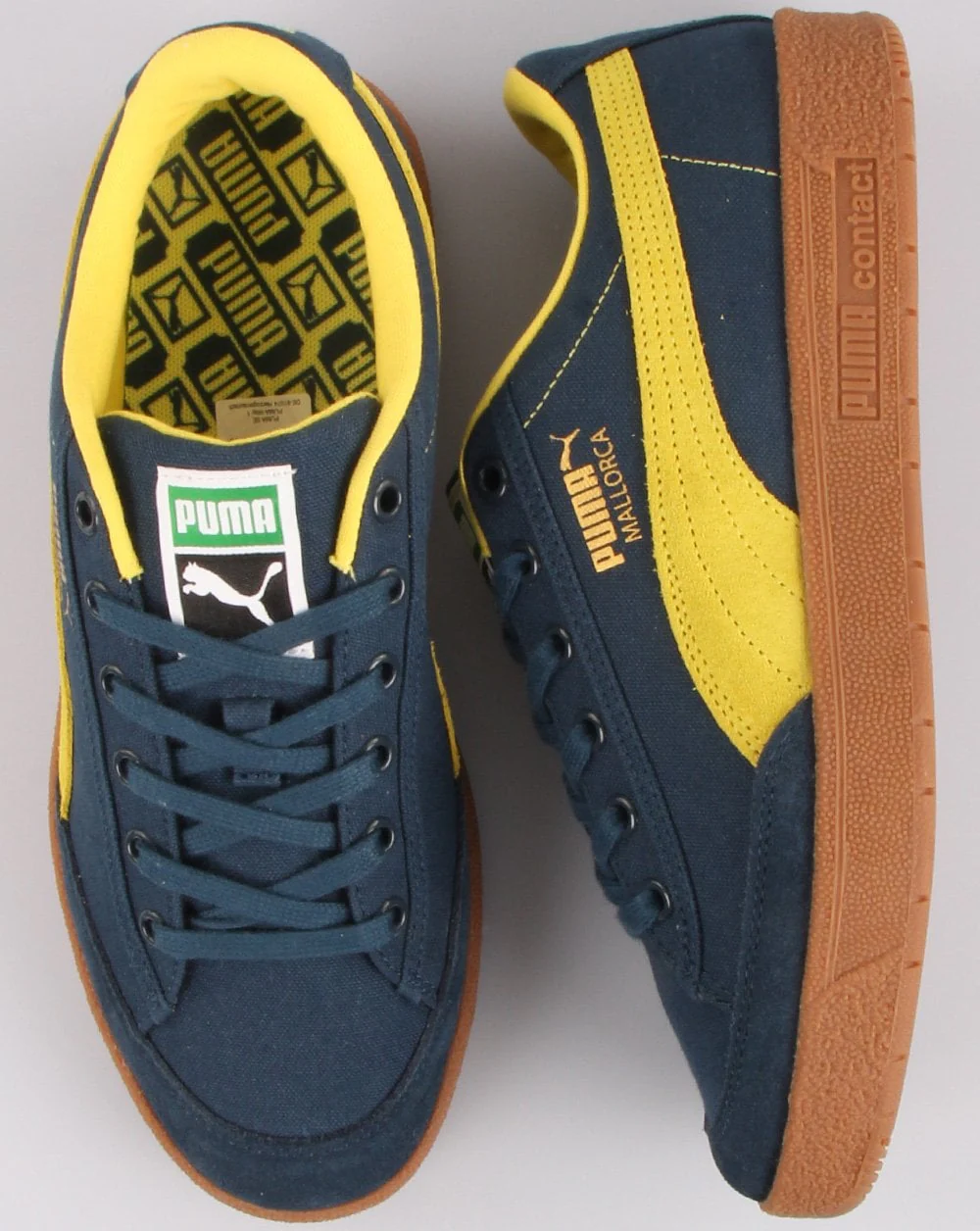 Puma Mallorca Trainer Navy/Fluro Yellow - Image 2