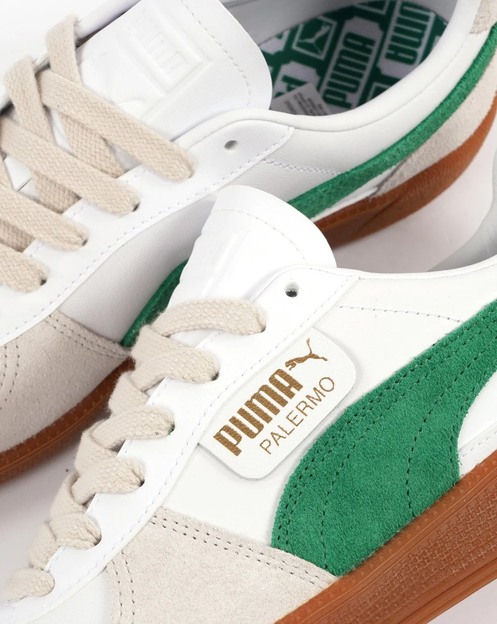 Puma Palermo Leather Trainer White / Green - Image 3