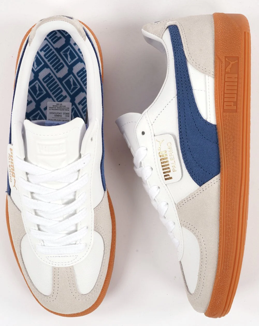 Puma Palermo Leather Trainer White Navy - Image 3