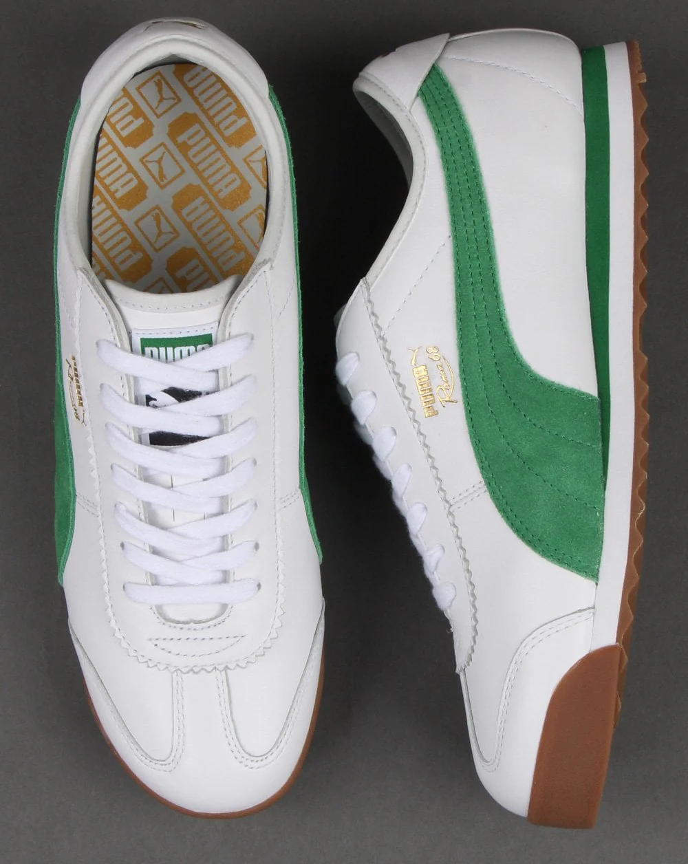 Puma Roma 68 Og Leather Trainer White/Green - Image 2