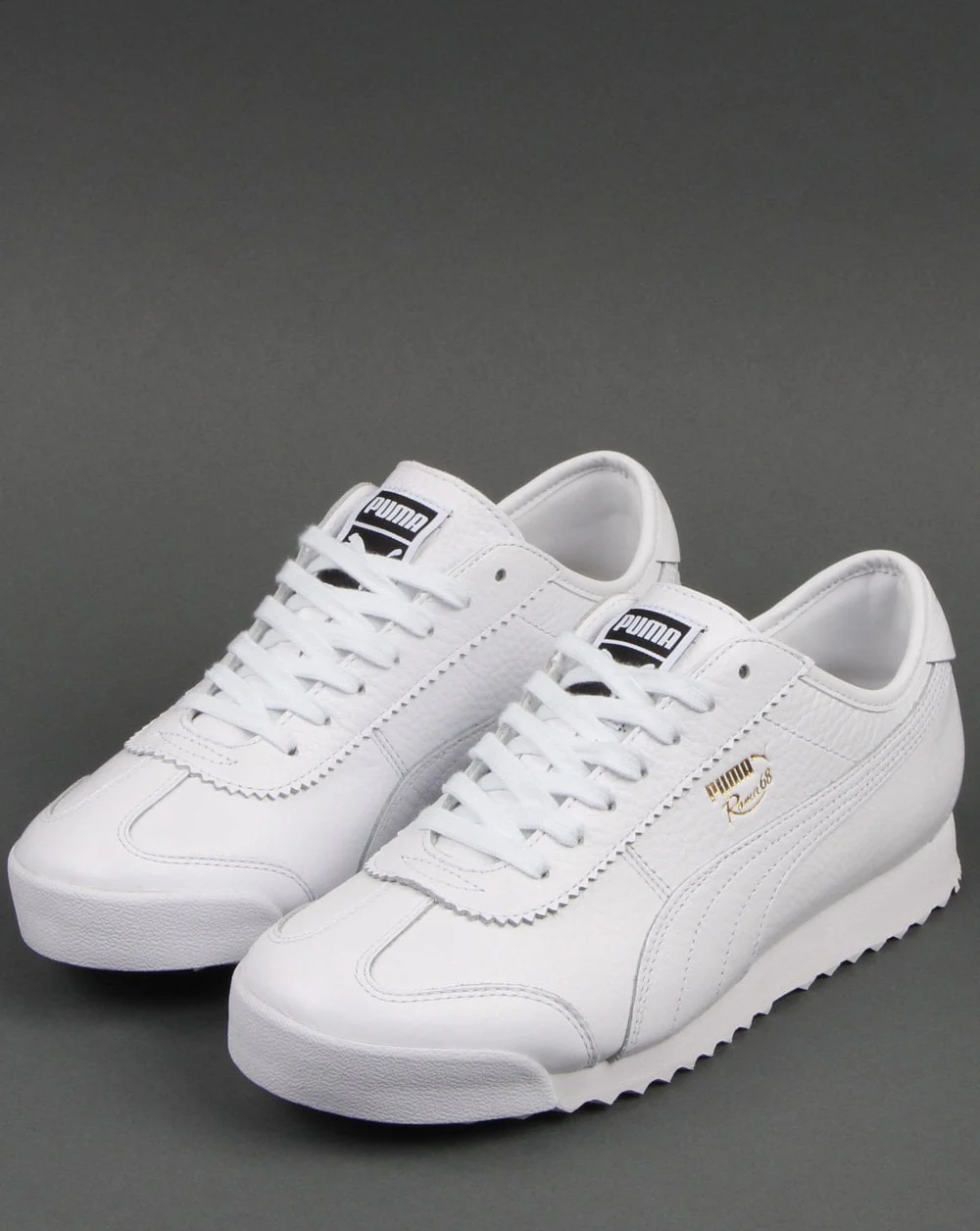 Puma Roma 68 Vintage Leather Trainer White - Image 3
