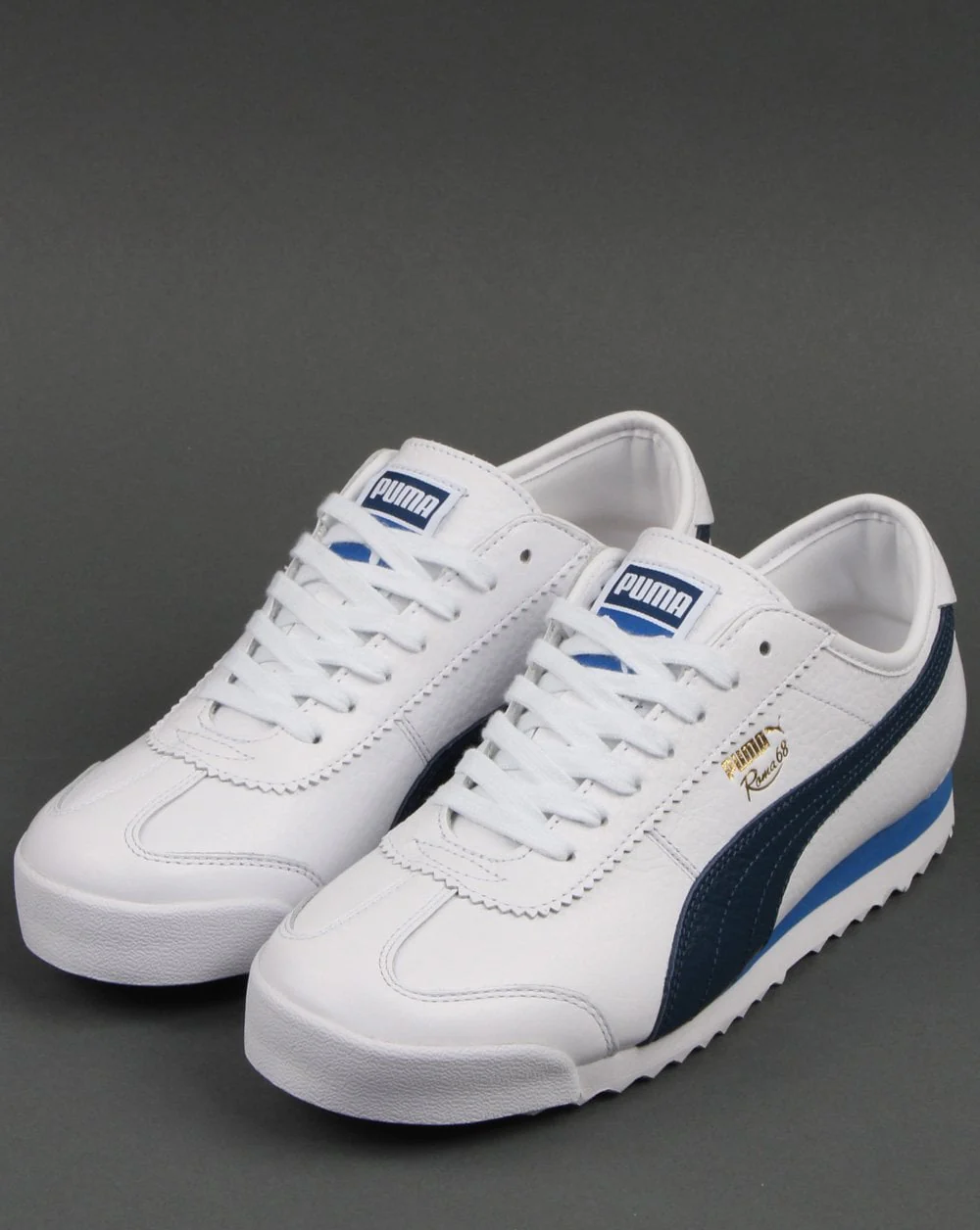 Puma Roma 68 Vintage Trainer White/Dark Denim - Image 3