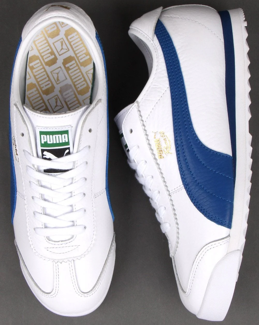 Puma Roma 68 Vintage Trainers White/Blue - Image 2