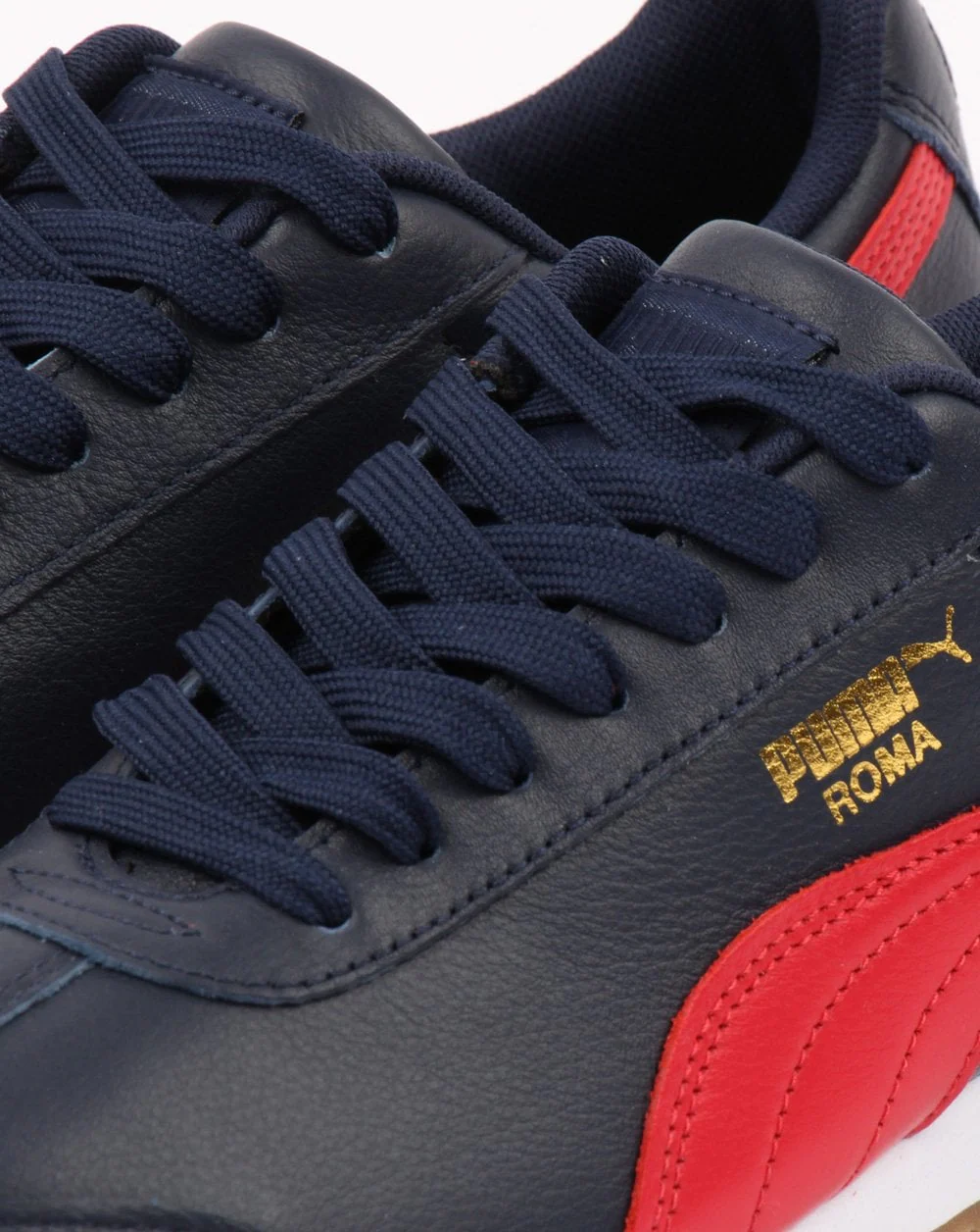 Puma Roma Classic Gum Trainer Peacoat/ribbon Red - Image 4