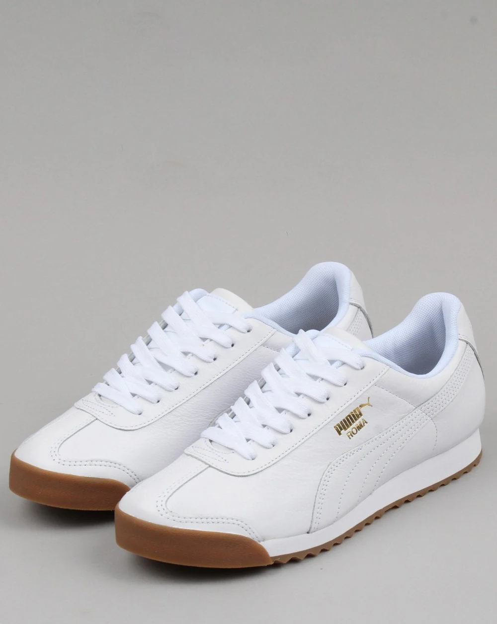 Puma Roma Classic Gum Trainer White/Gold leather - Image 3