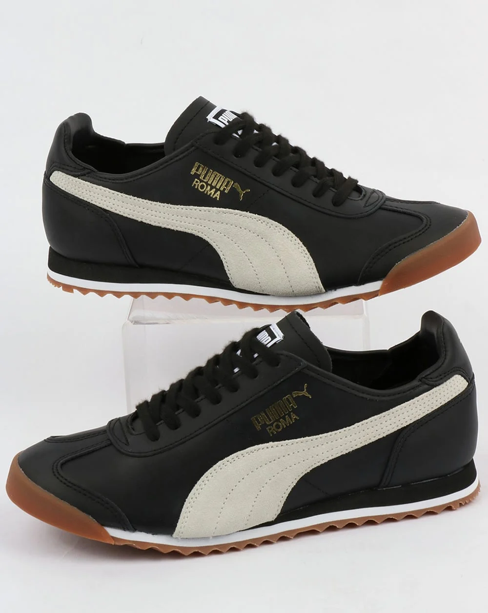 Puma Roma Leather 80s Trainers Black/White