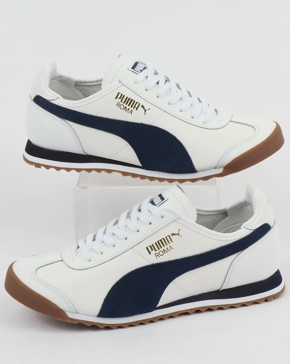 Puma Roma Leather 80s Trainers White/Navy