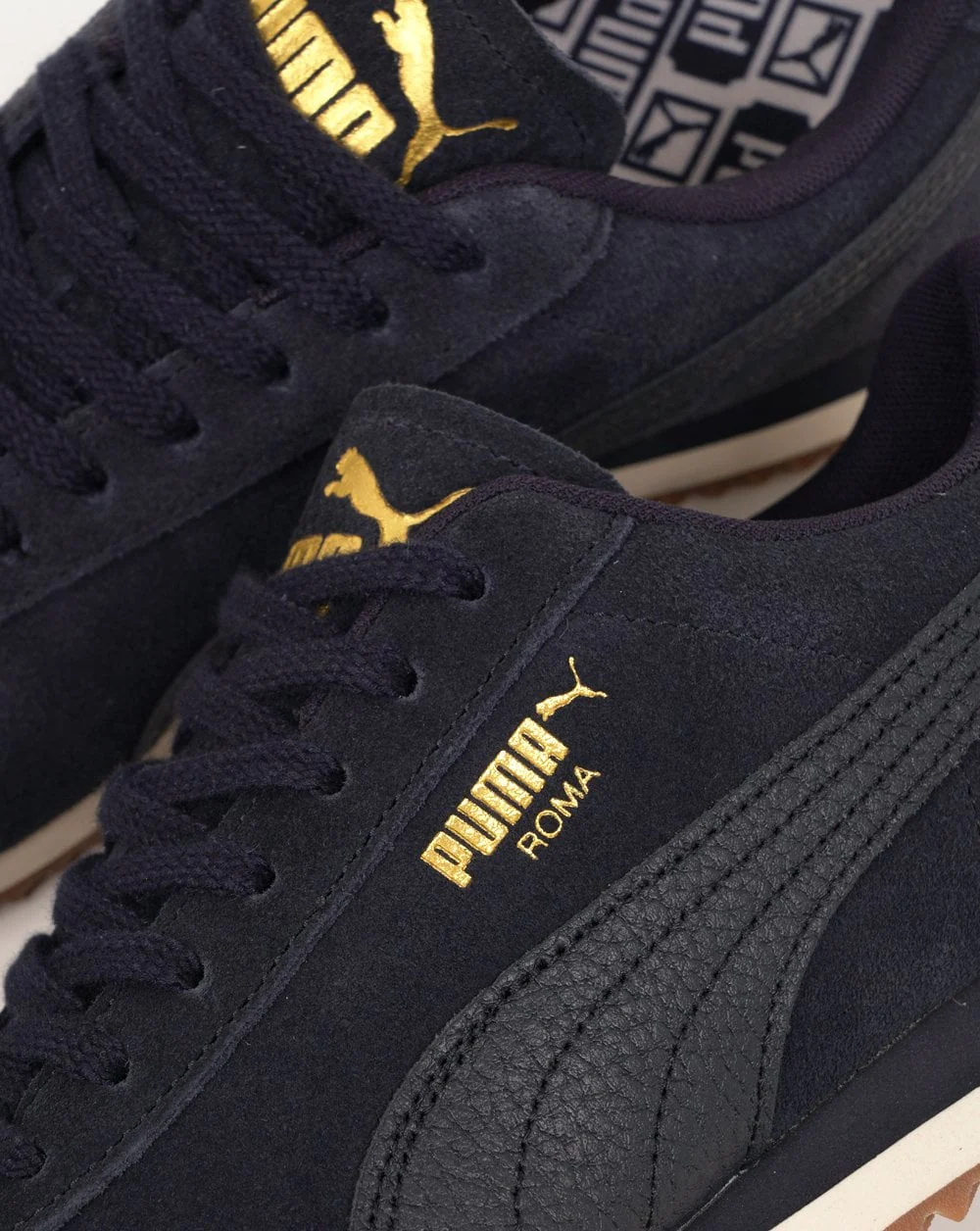 Puma Roma Suede Trainers Navy - Image 3