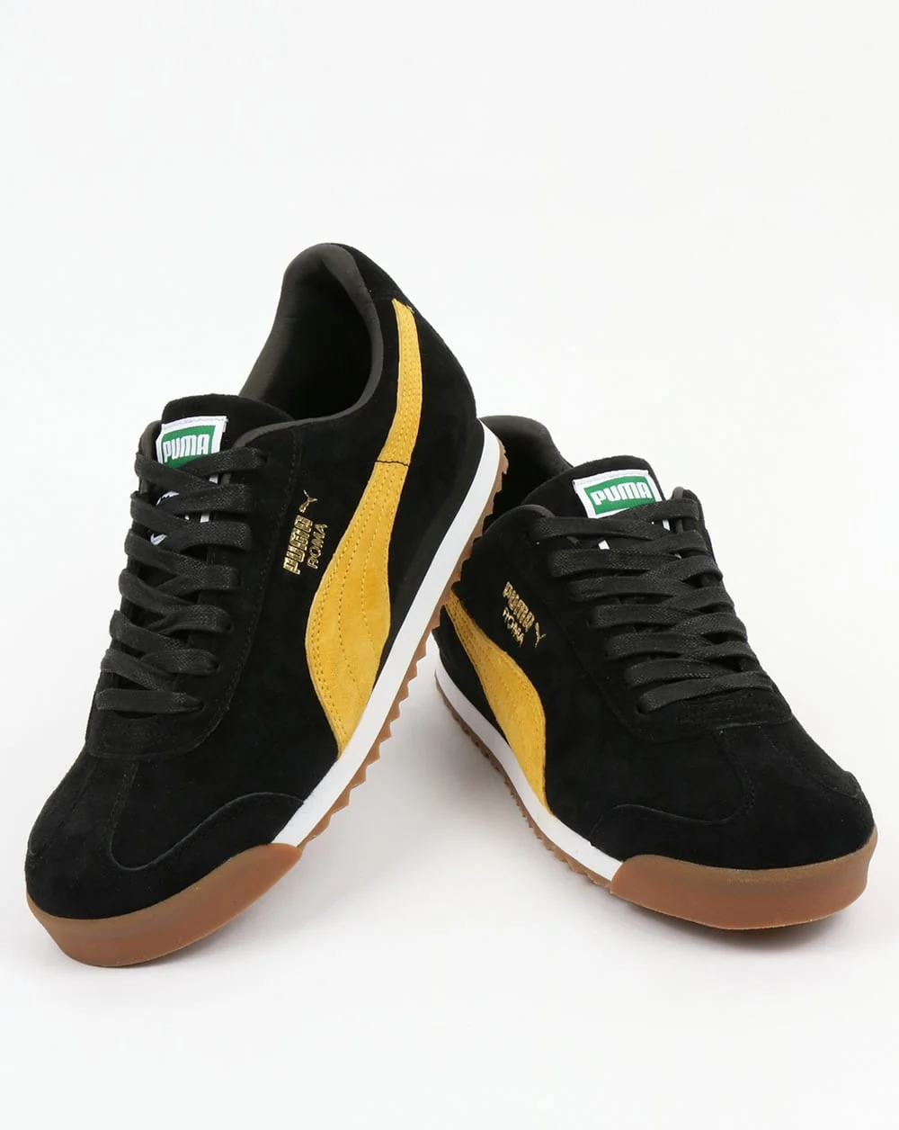 Puma Roma Trainers Black/Yellow - Image 3