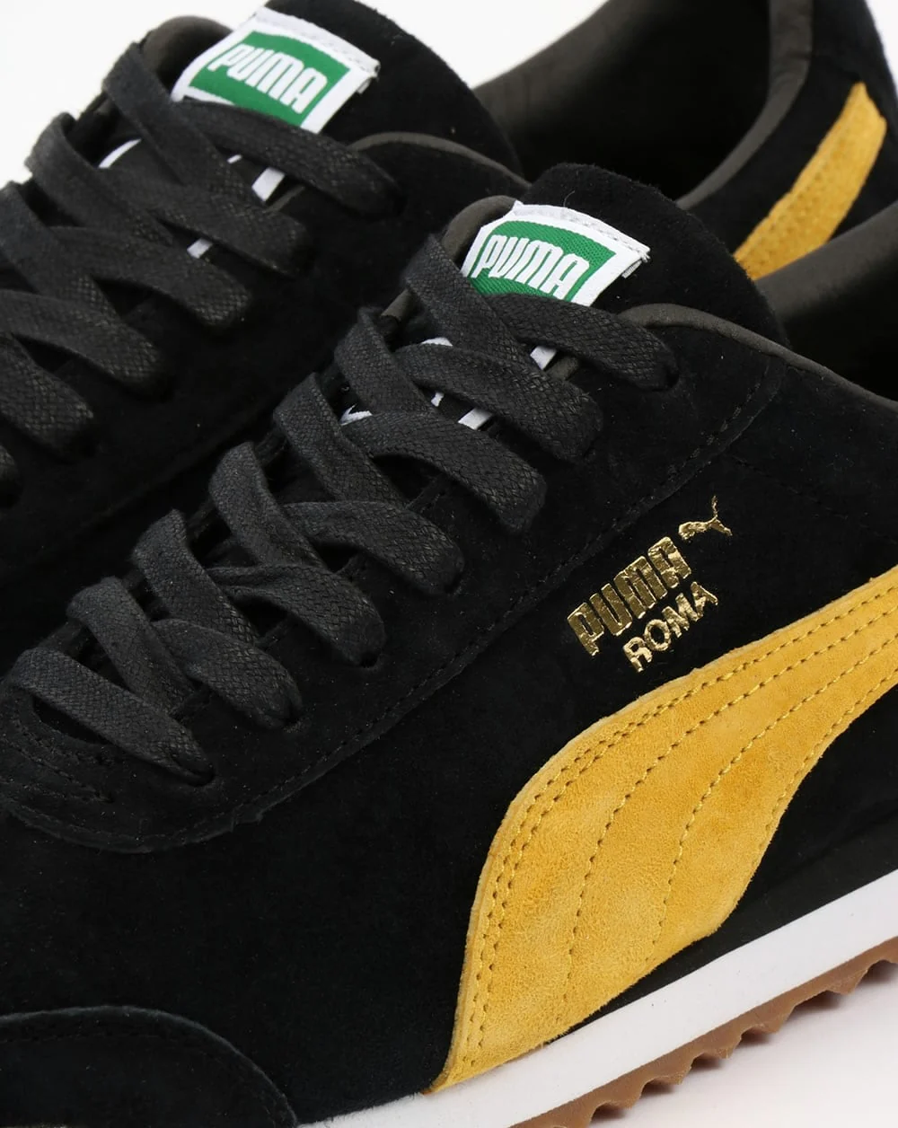 Puma Roma Trainers Black/Yellow - Image 4