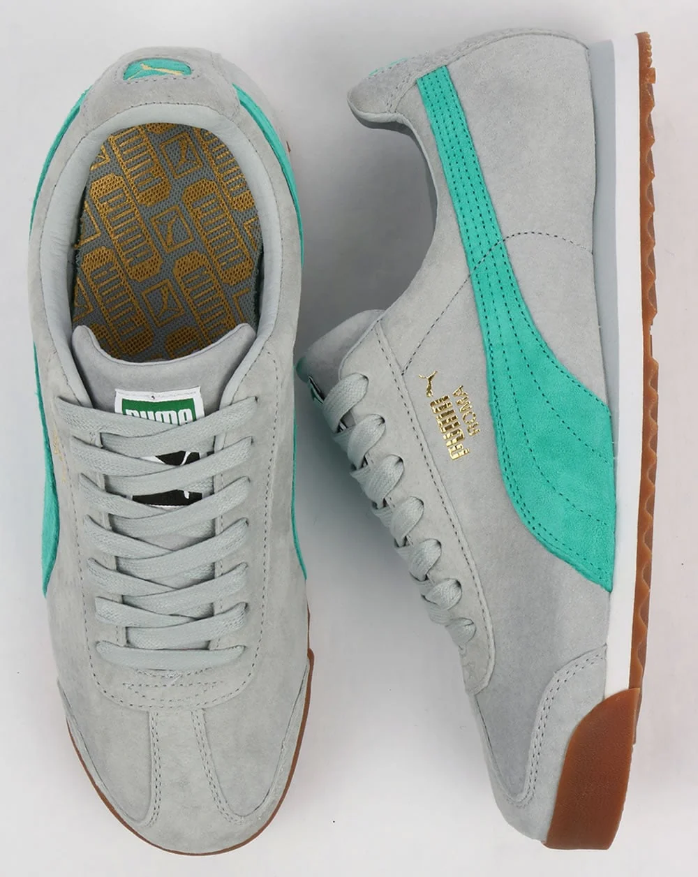 Puma Roma Trainers Blue/Green/White - Image 2