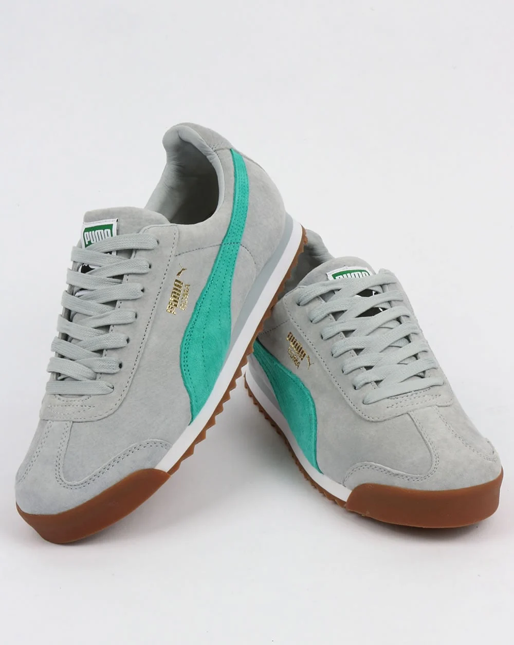 Puma Roma Trainers Blue/Green/White - Image 3