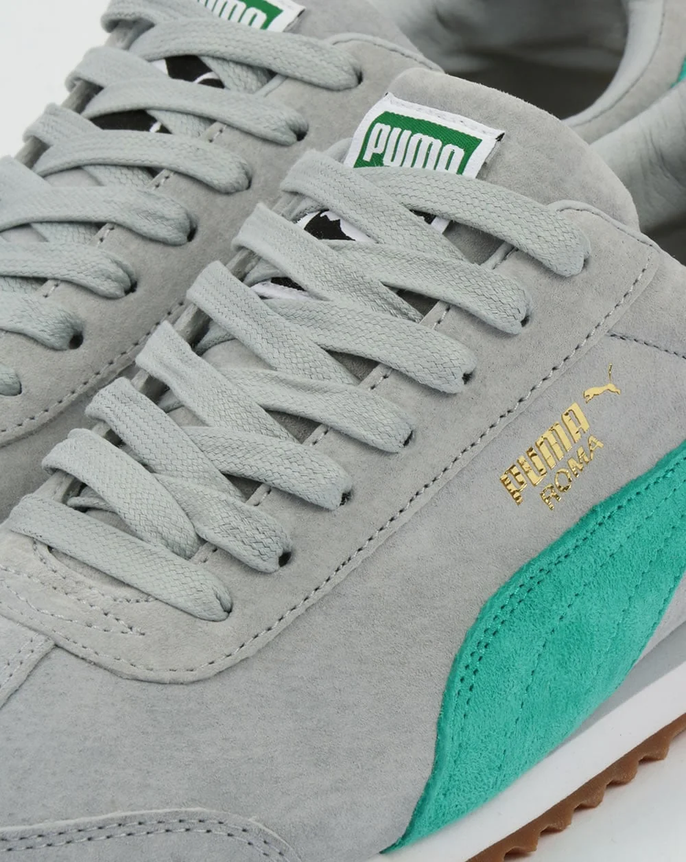 Puma Roma Trainers Blue/Green/White - Image 4