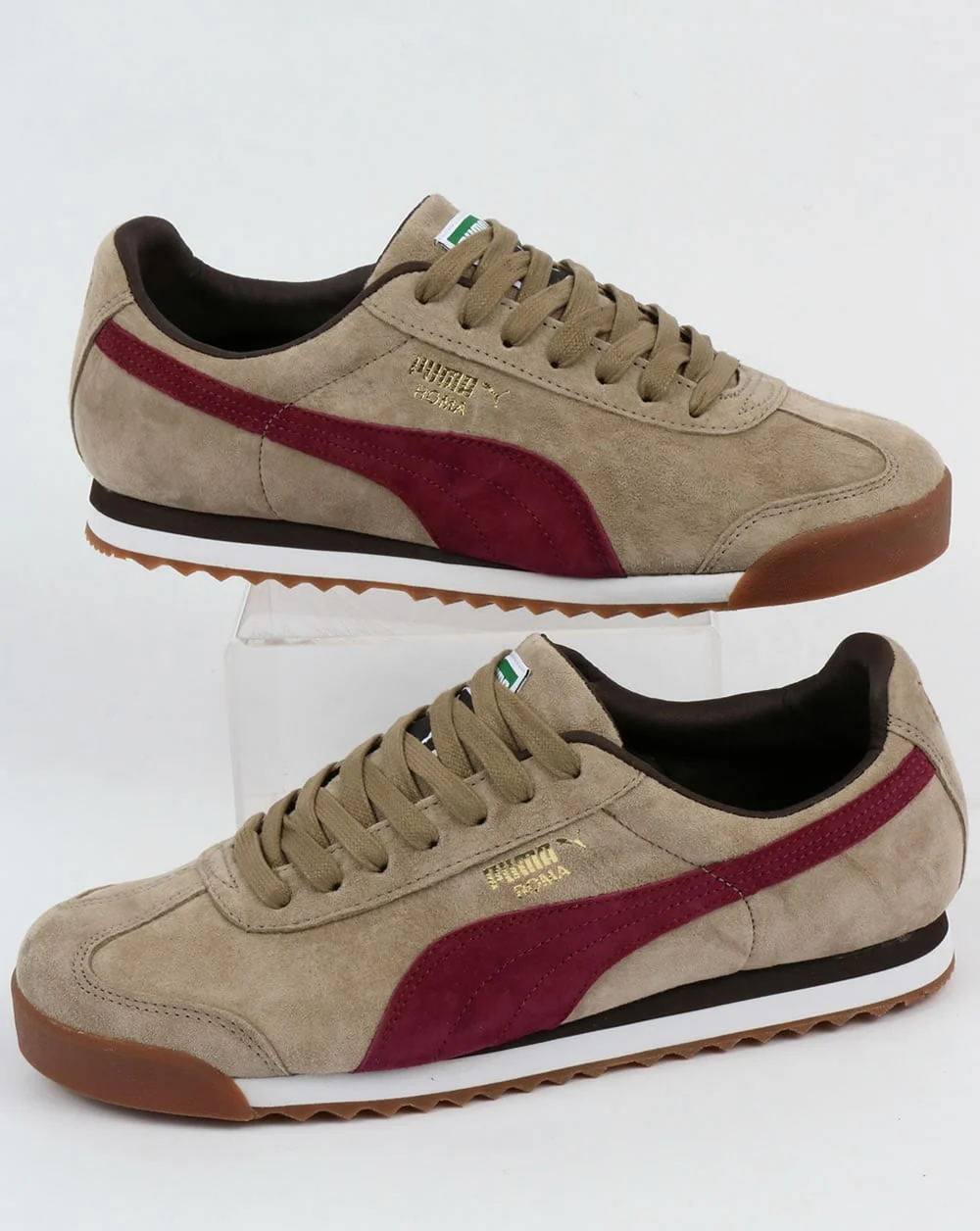 Puma Roma Trainers Chinchilla Brown/Burgundy